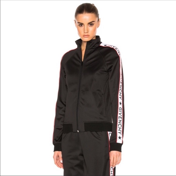 Givenchy Jackets & Blazers - Givenchy Paris Black/Red Logo Fleece Track Jacket